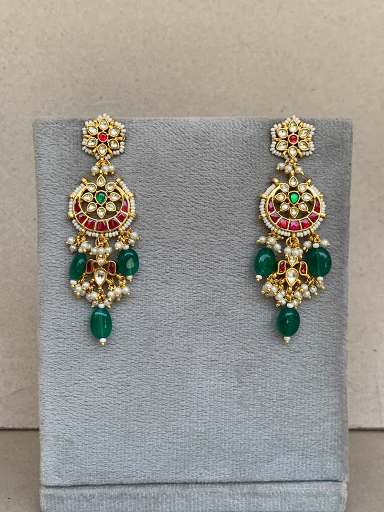 TN017 Multi Jadau Earrings