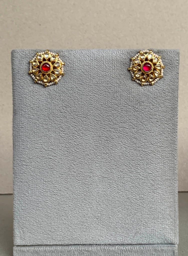 TN019  Multi Jadau Earrings