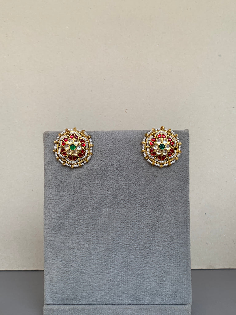 TN025 Multi Jadau Earrings