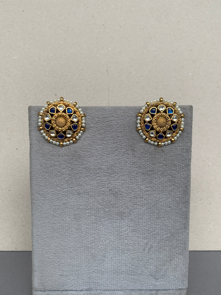 Tn053BW Jadau Earrings