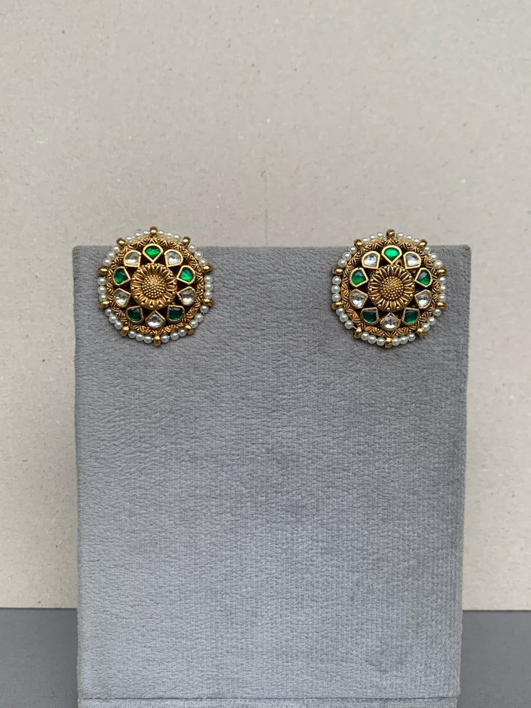 Tn053GW Jadau Earrings
