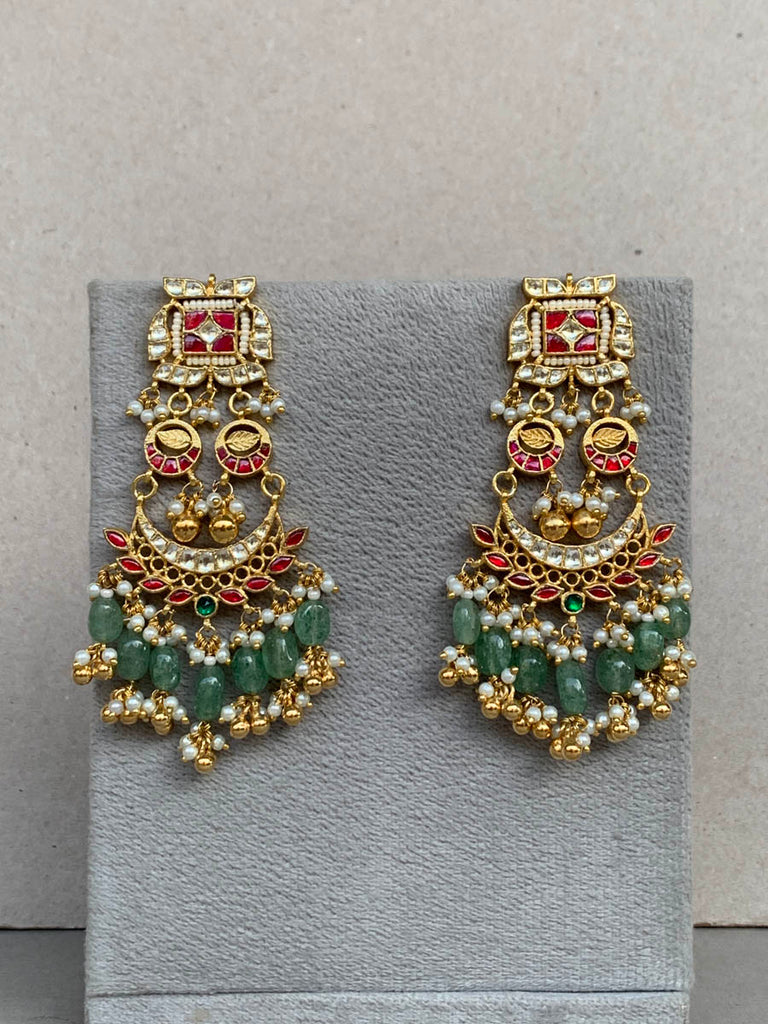 TN104 Multi Jadau Earrings