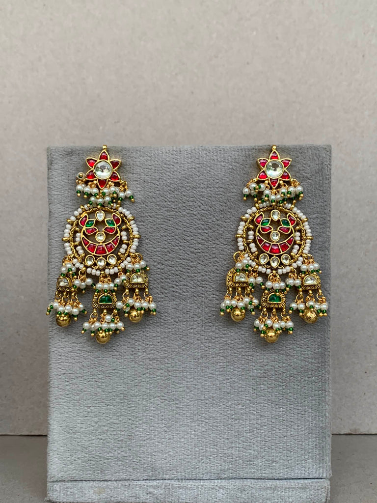 TN117 Multi  Jadau Earrings