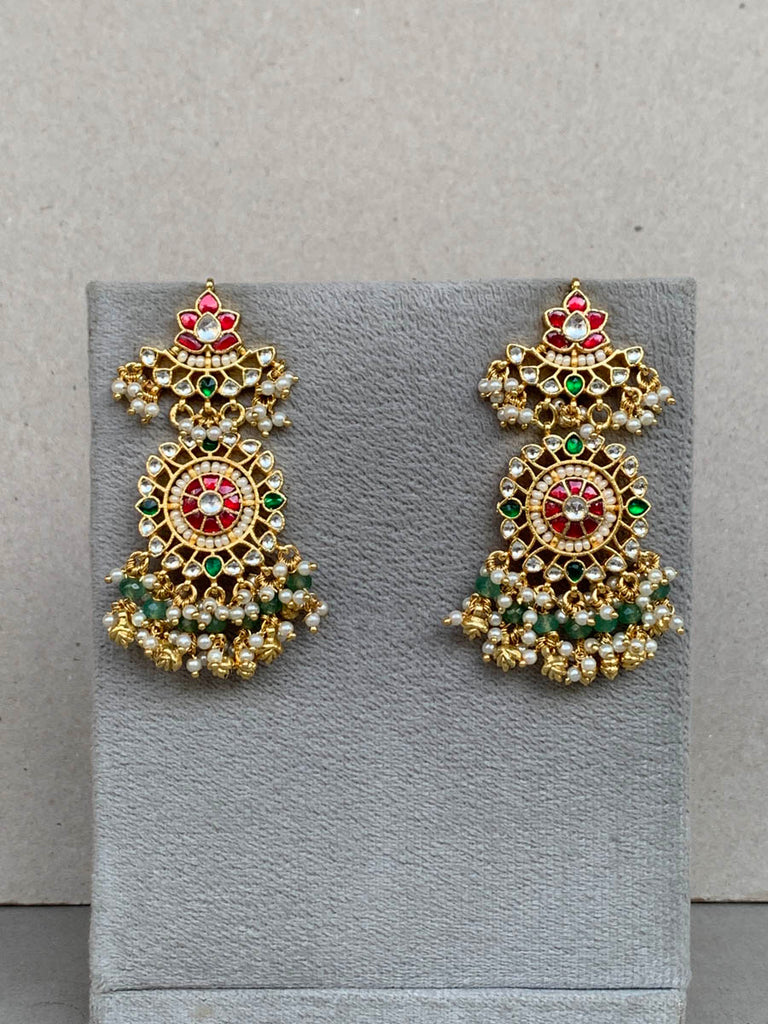 TN193 Multi Jadau Earrings