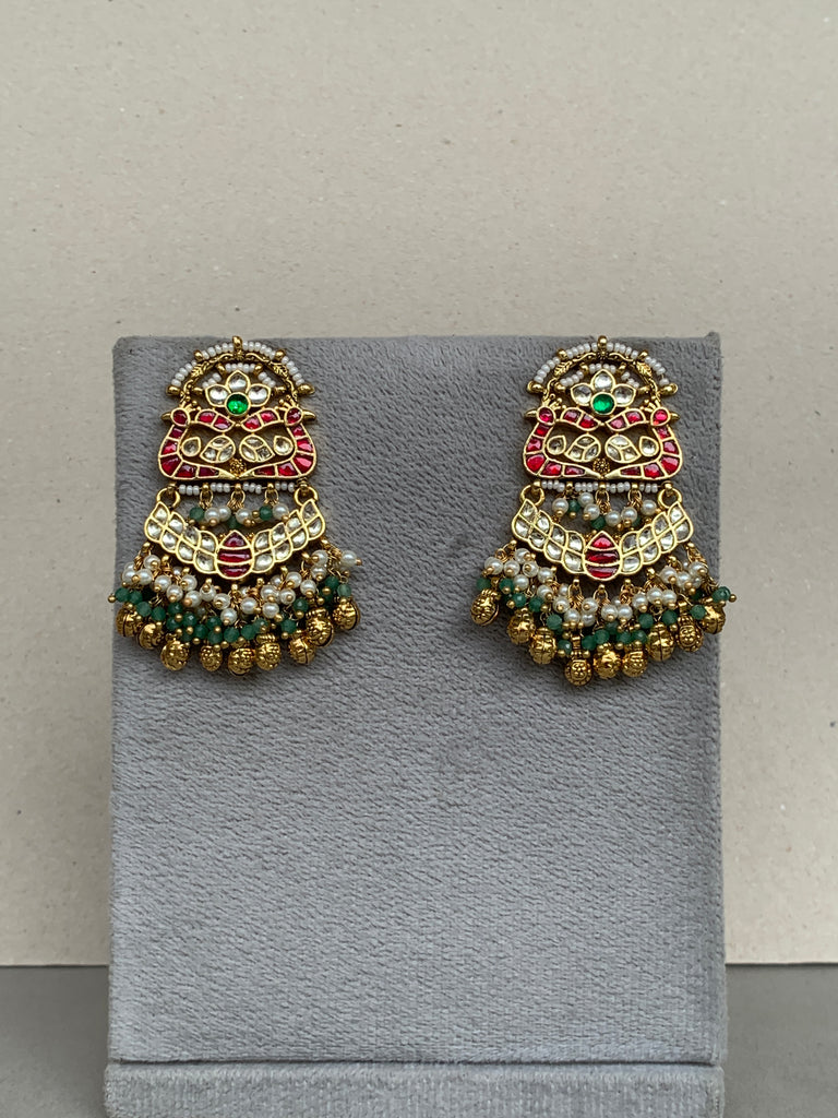 TN245 Multi Jadau Earrings