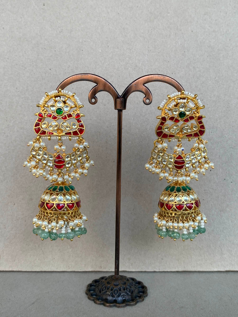 TN262 Multi Jadau Earrings
