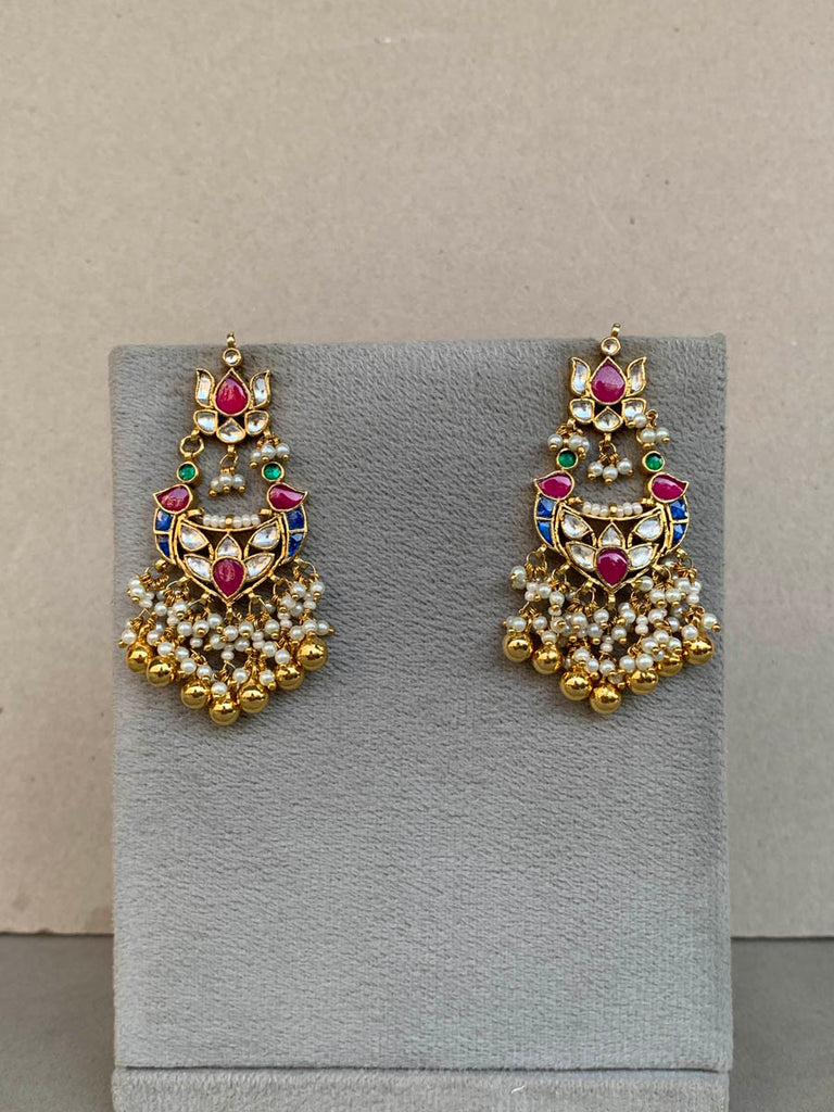 TN351 Multi Jadau Earrings