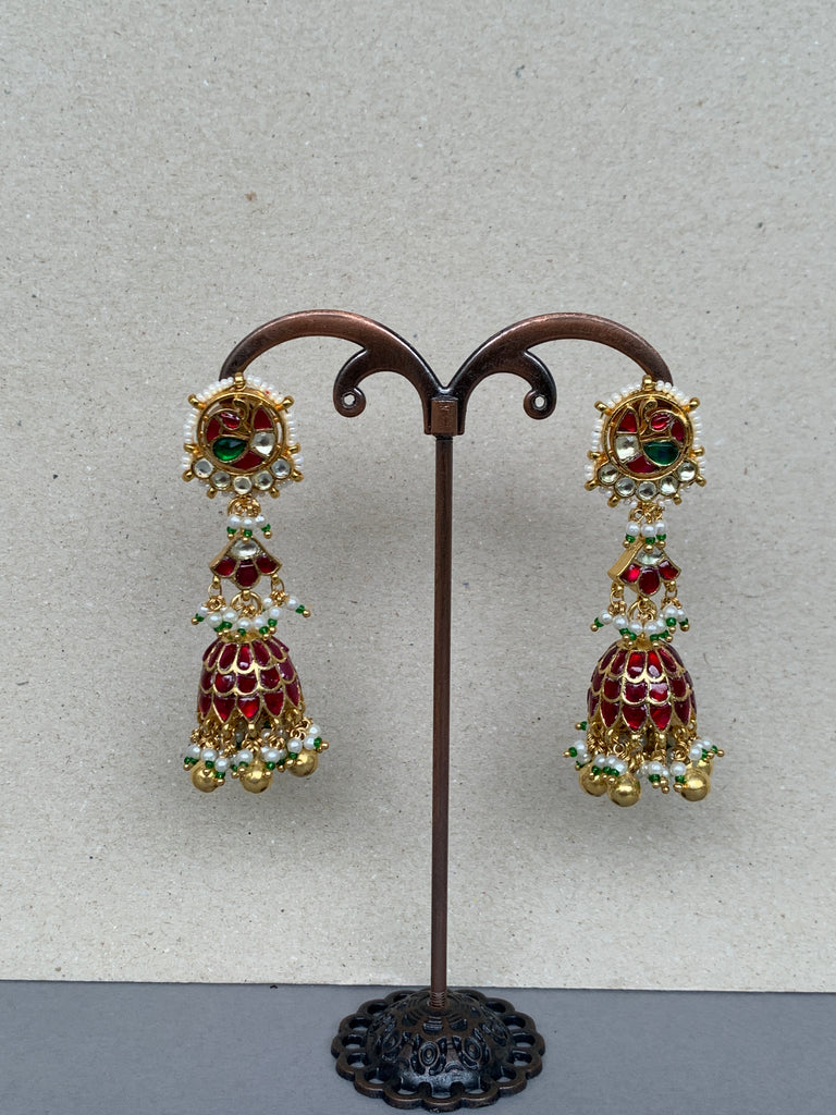 TN484 Multi Jadau Earrings