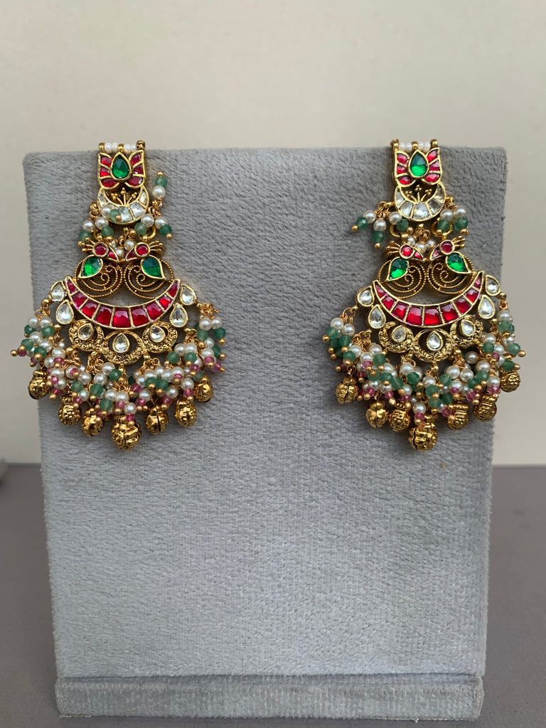 TN485M Multi Jadau Earrings