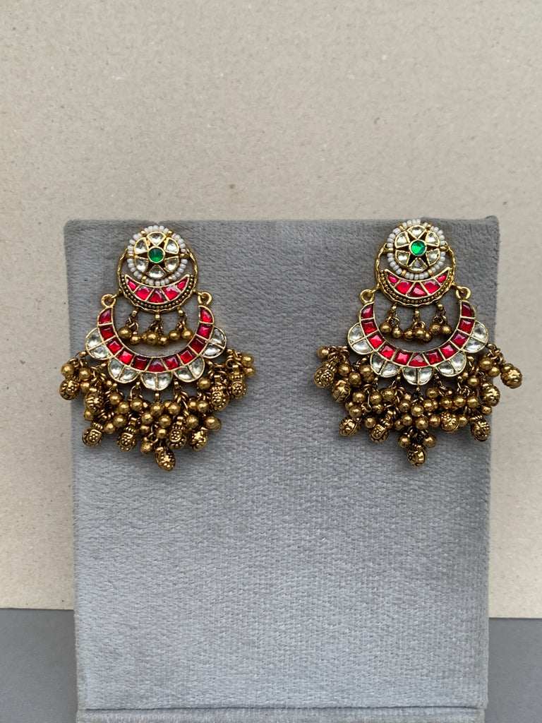 TN489M Multi Jadau Earrings