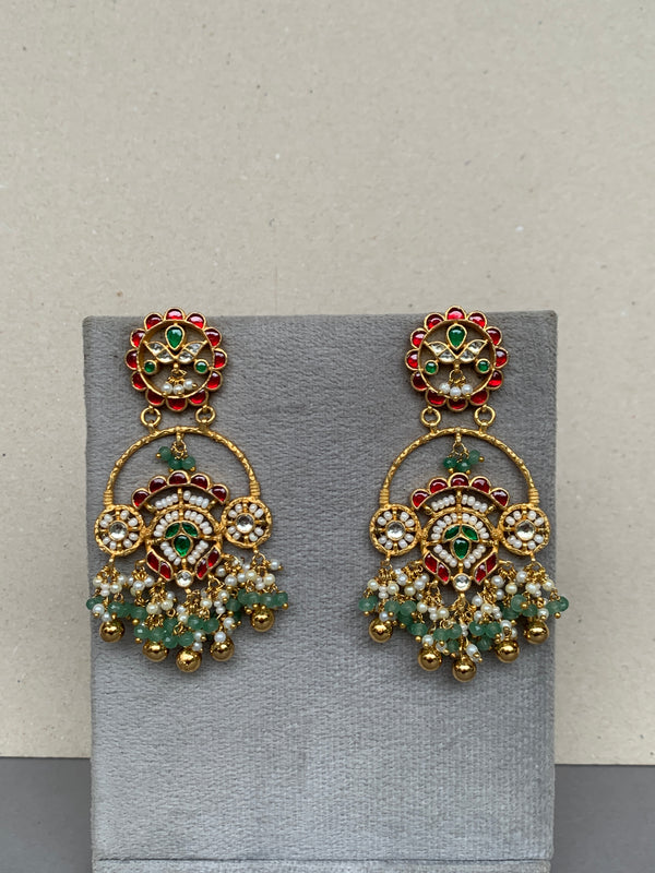 TN495 Multi Jadau Earrings