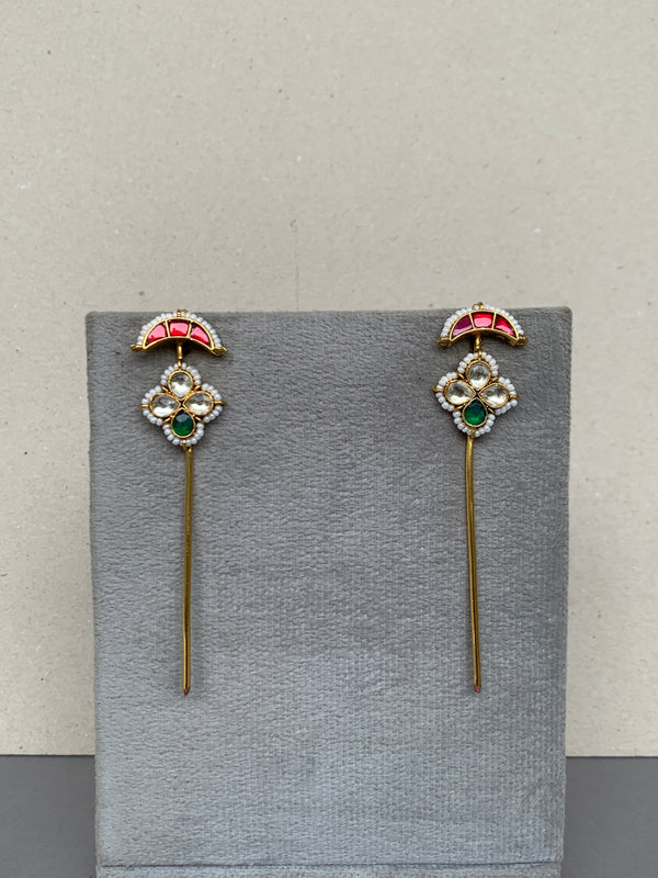 Tn518 Multi Bugadi Jadau Earrings