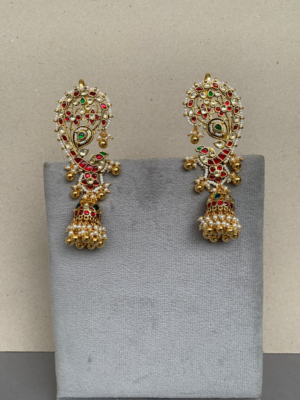 TN589 Jadau Jhumka Earrings