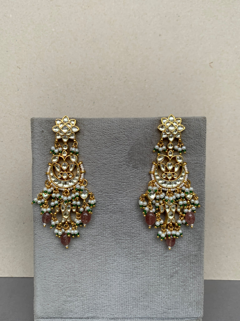 TN604W Jadau Earrings