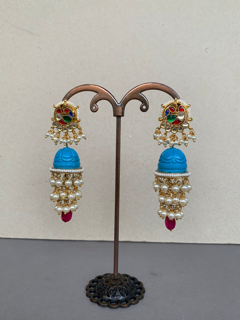 TN786 Jadau Jhumka Earrings
