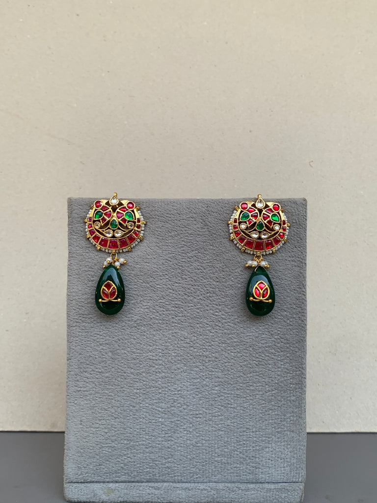 TN827  Multi Jadau Earrings