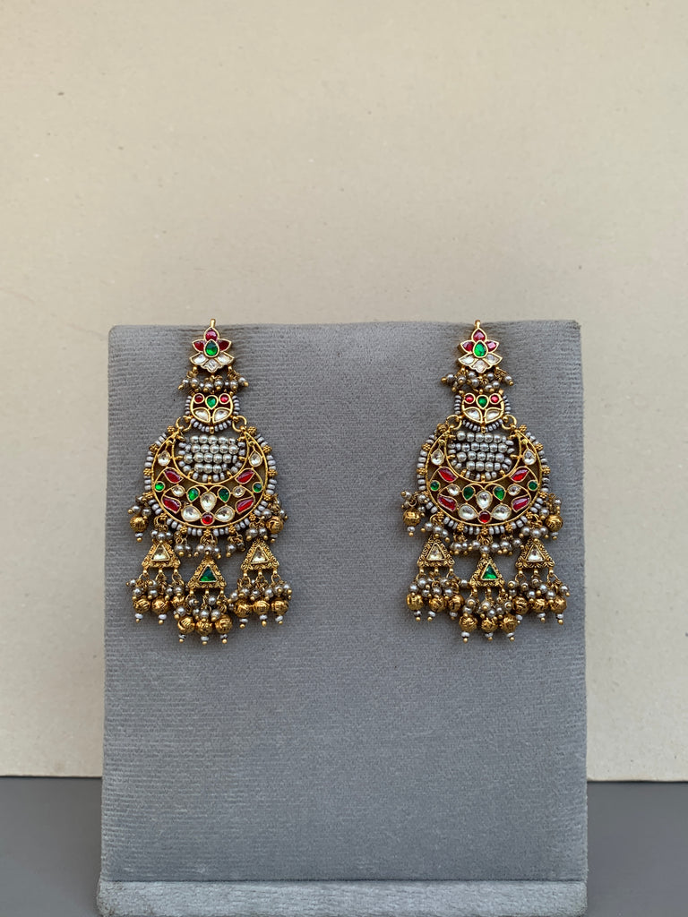 TN866 Multi Jadau Earrings