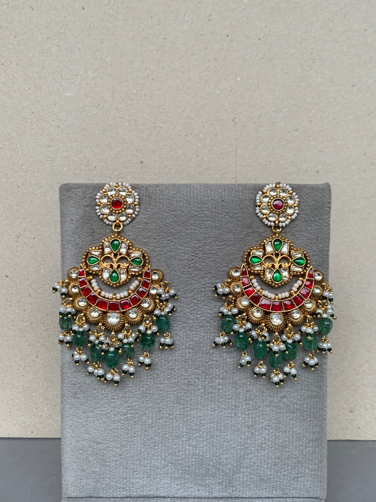 TN504 Multi Jadau Earrings