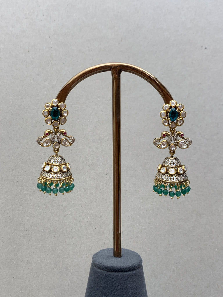 UE318  Moissanite Jhumkhas