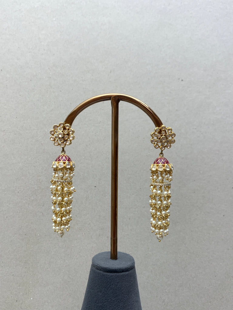 UE331  Moissanite Jhumkhas