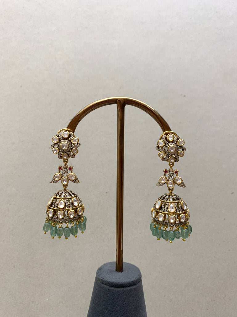 UE333  Moissanite Jhumkhas
