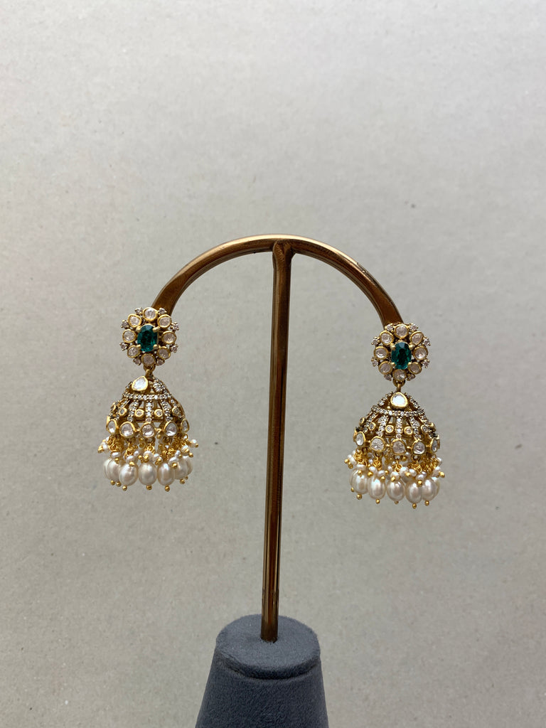 UE335  Moissanite Jhumkhas