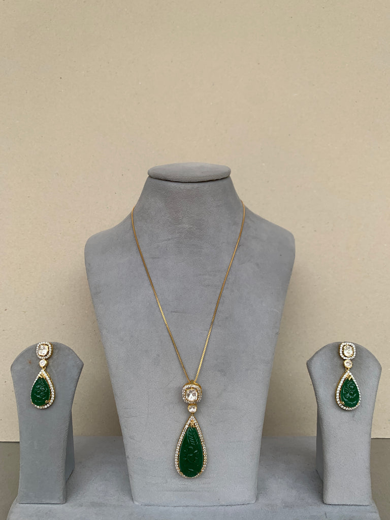 Z1009 Moissanite Pendent Set with Earrings