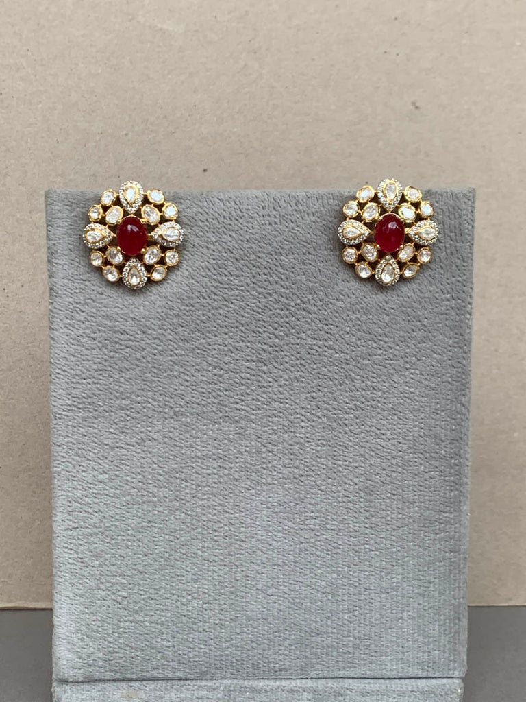 Z1098 Ruby Moissanite Earrings