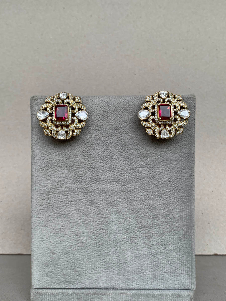 ZM089 Ruby Moissanite Earrings