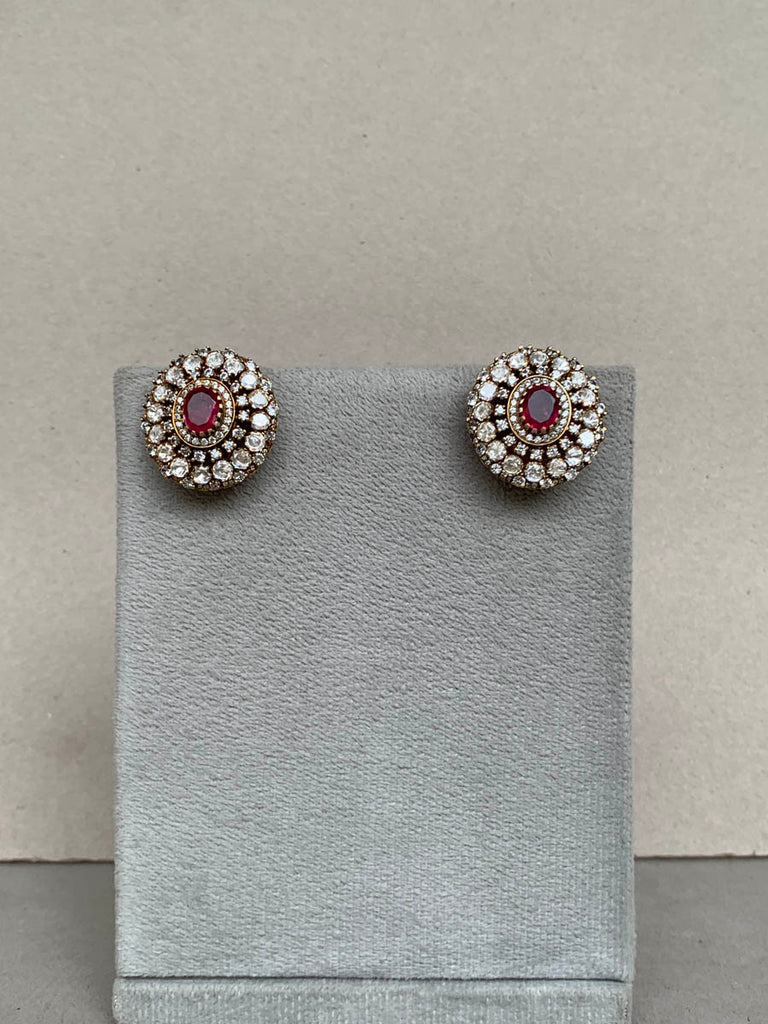 ZM237 Ruby Moissanite Earrings