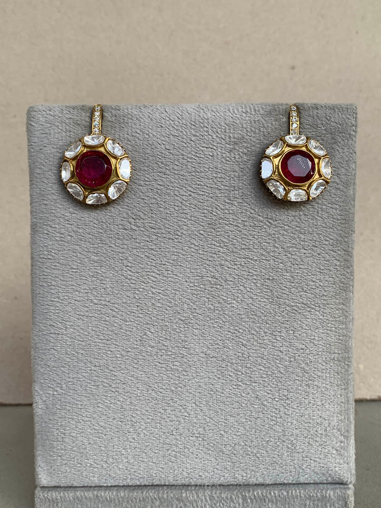 ZM940 Ruby Moissanite Earrings