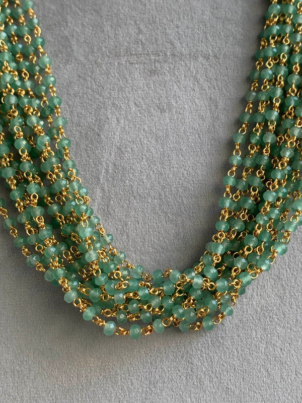 MM826 Green Mala with earrings